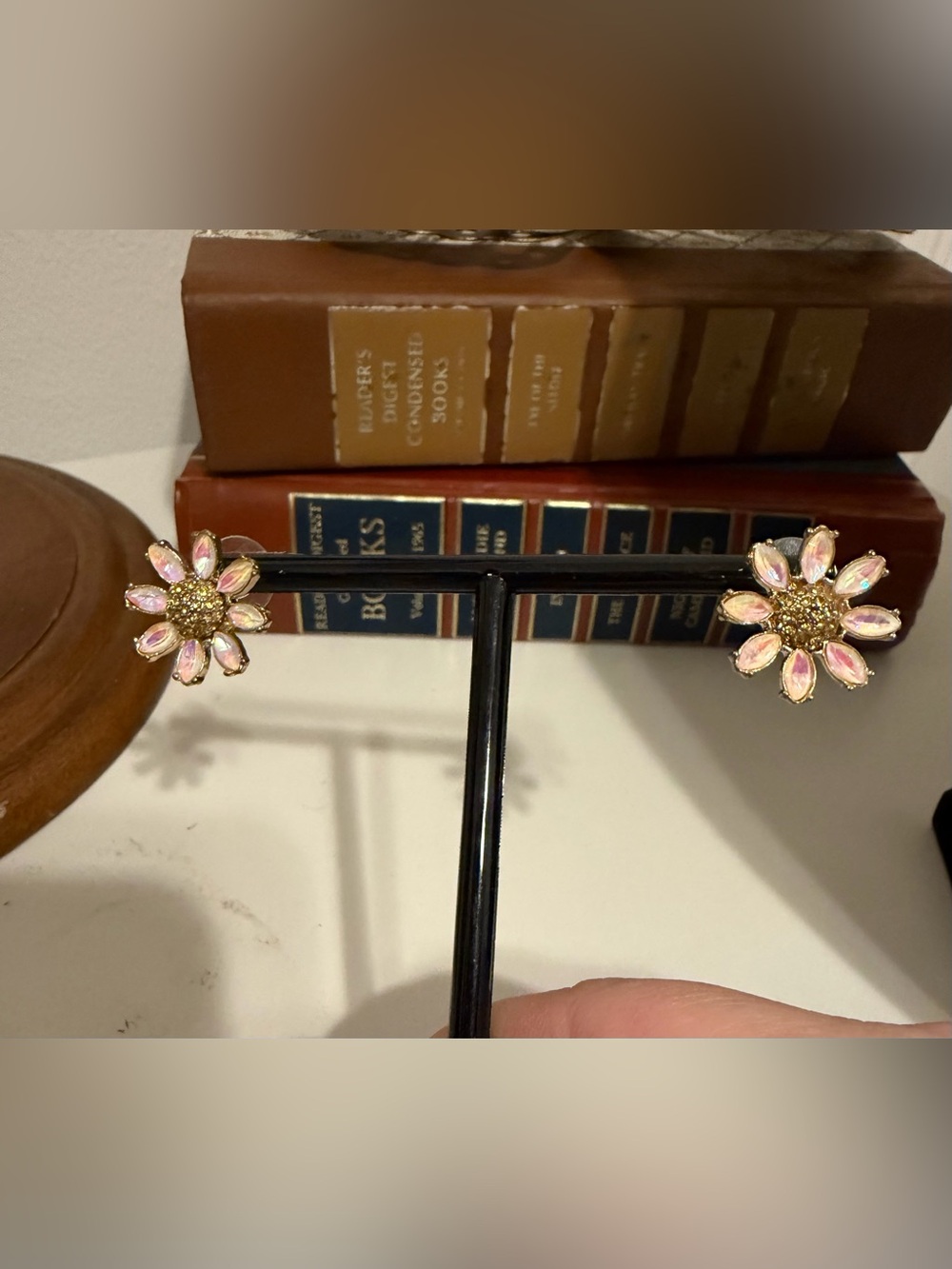 Betsey Johnson Gold-Tone Pink Flower Petal Stud Earrings